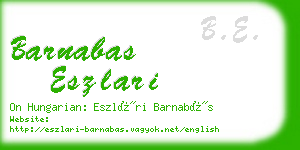 barnabas eszlari business card